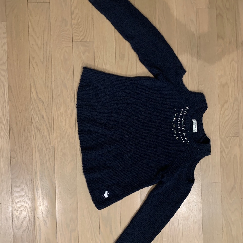 Cold shoulder navy sweater